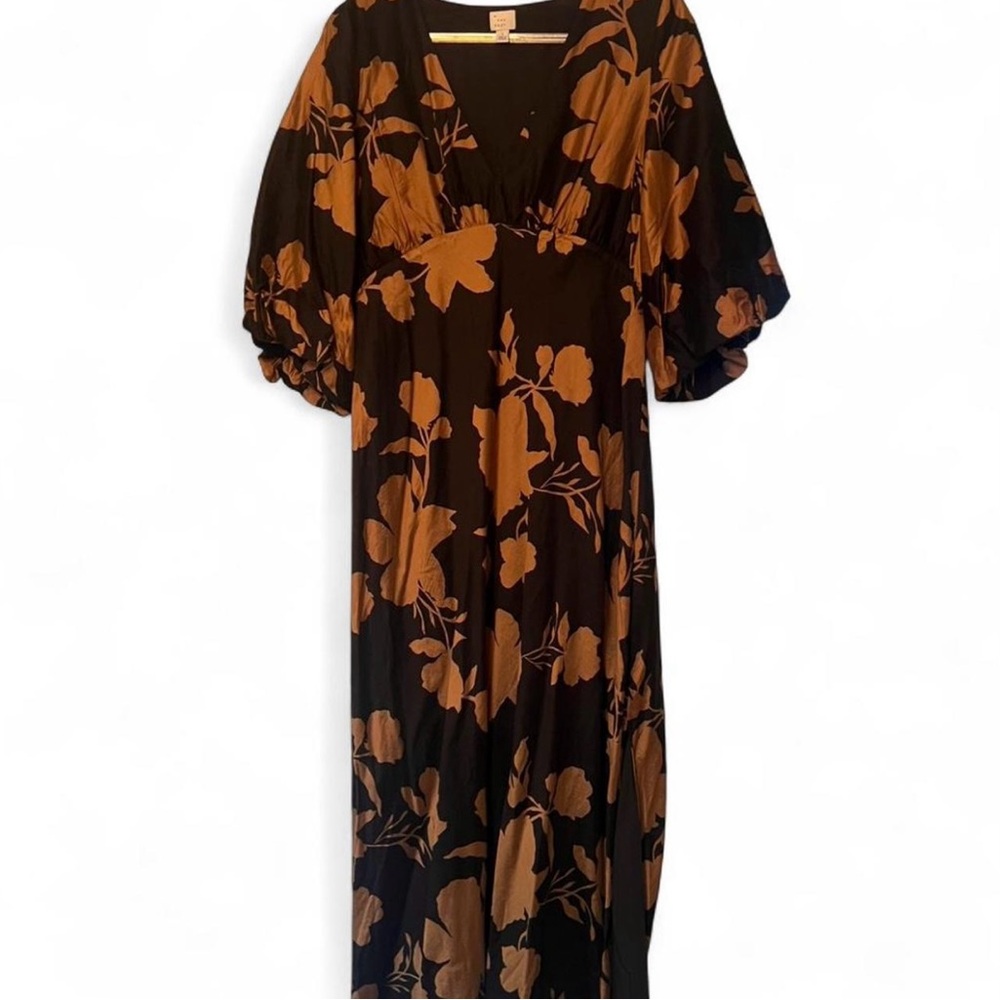 Black and Brown Floral Maxi Dress